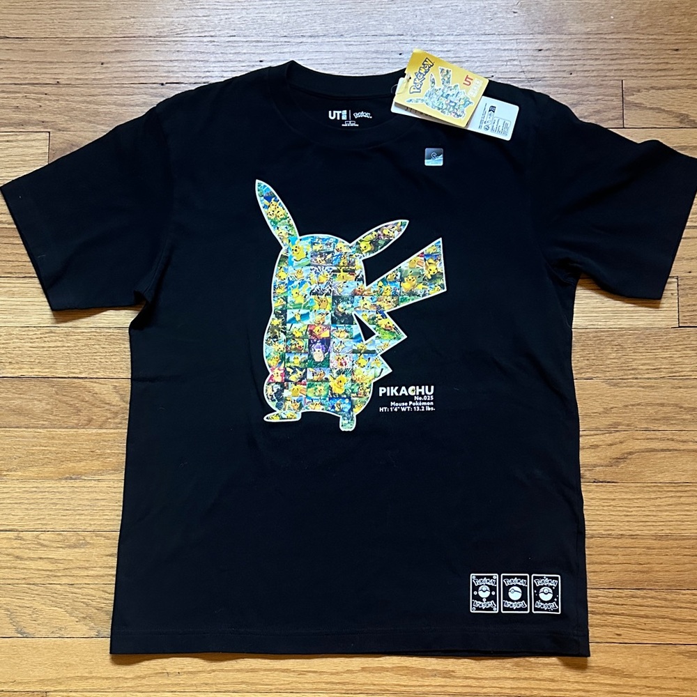 NWT Uniqlo UT Pokemon Pikachu Black Mosaic  japan men’s S Tee